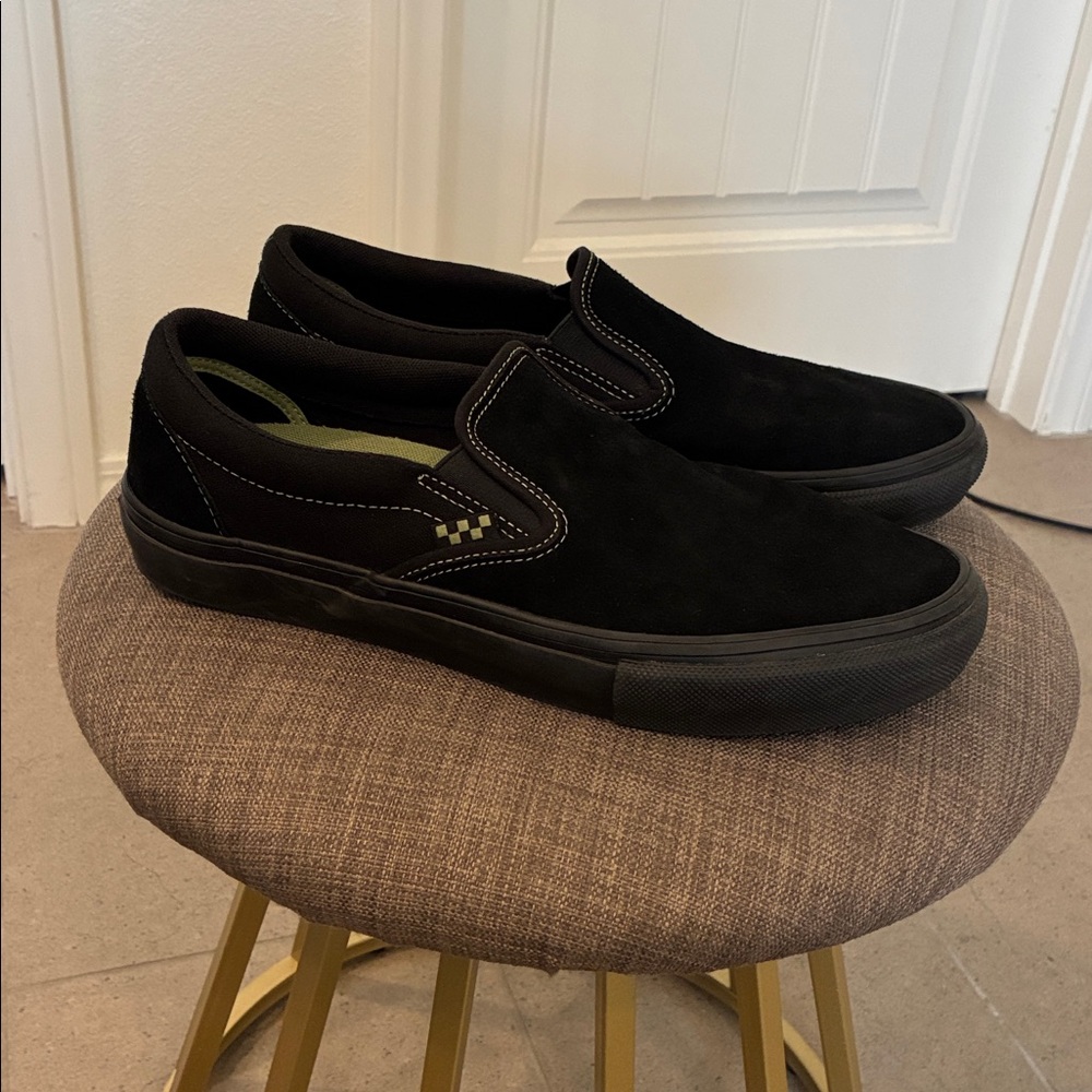 Vans Black Suede Slip-On Sneakers